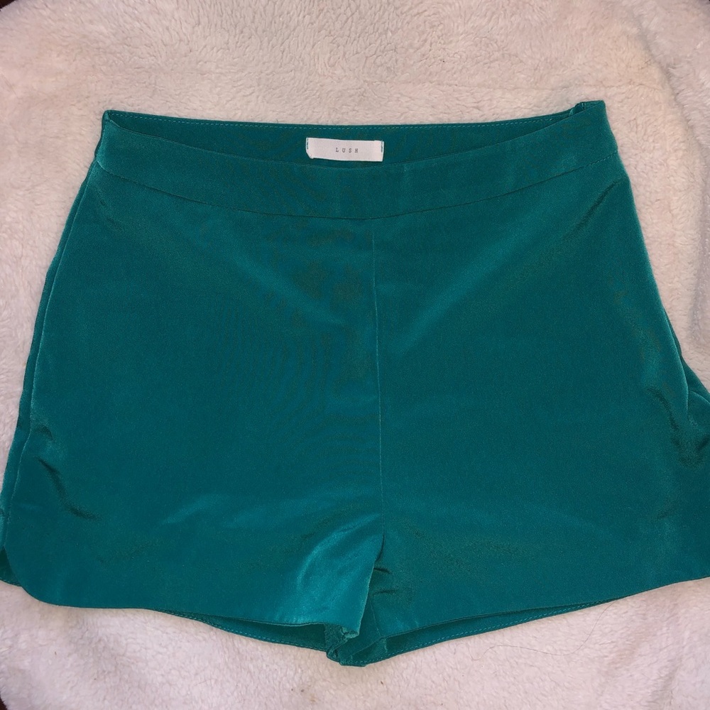 Turquoise Structured Lush Shorts